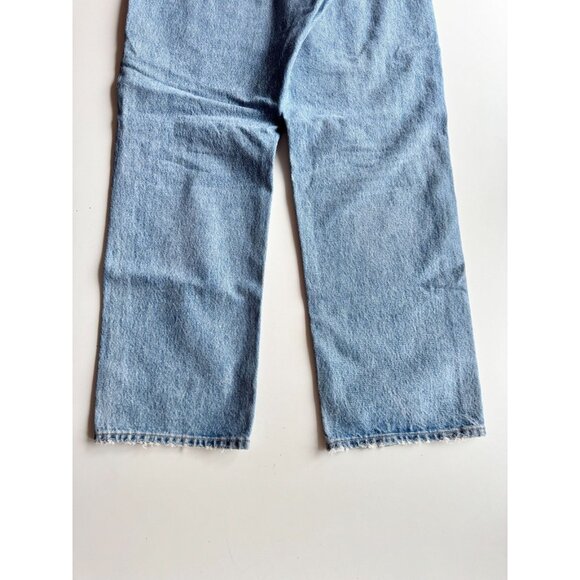 AGOLDE 90's Fall Out Light Wash Mid Rise Ripped Straight Leg Jeans, Size 29 - Picture 9 of 13